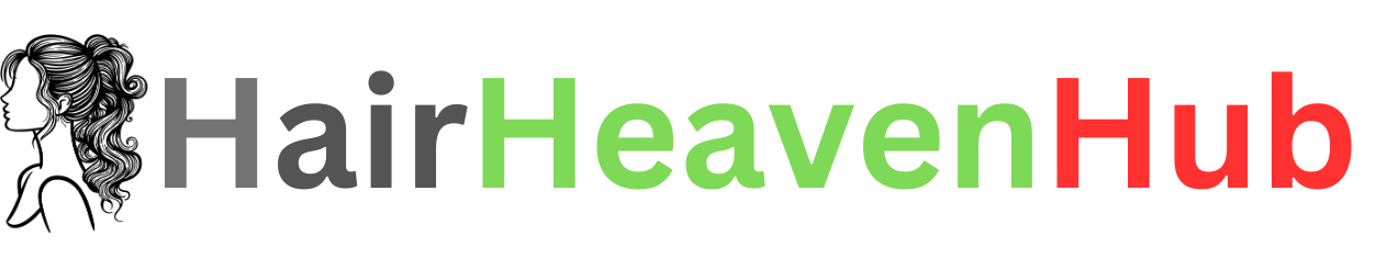 "Logo of HairHeavenHub : A circular design featuring a curly-haired silhouette surrounded by flowing curls, with the text 'HairHeavenHub' in bold and soothing colors, symbolizing premium curly hair care. "the best hair conditioner and shampoo"